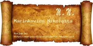 Marinkovics Nikoletta névjegykártya